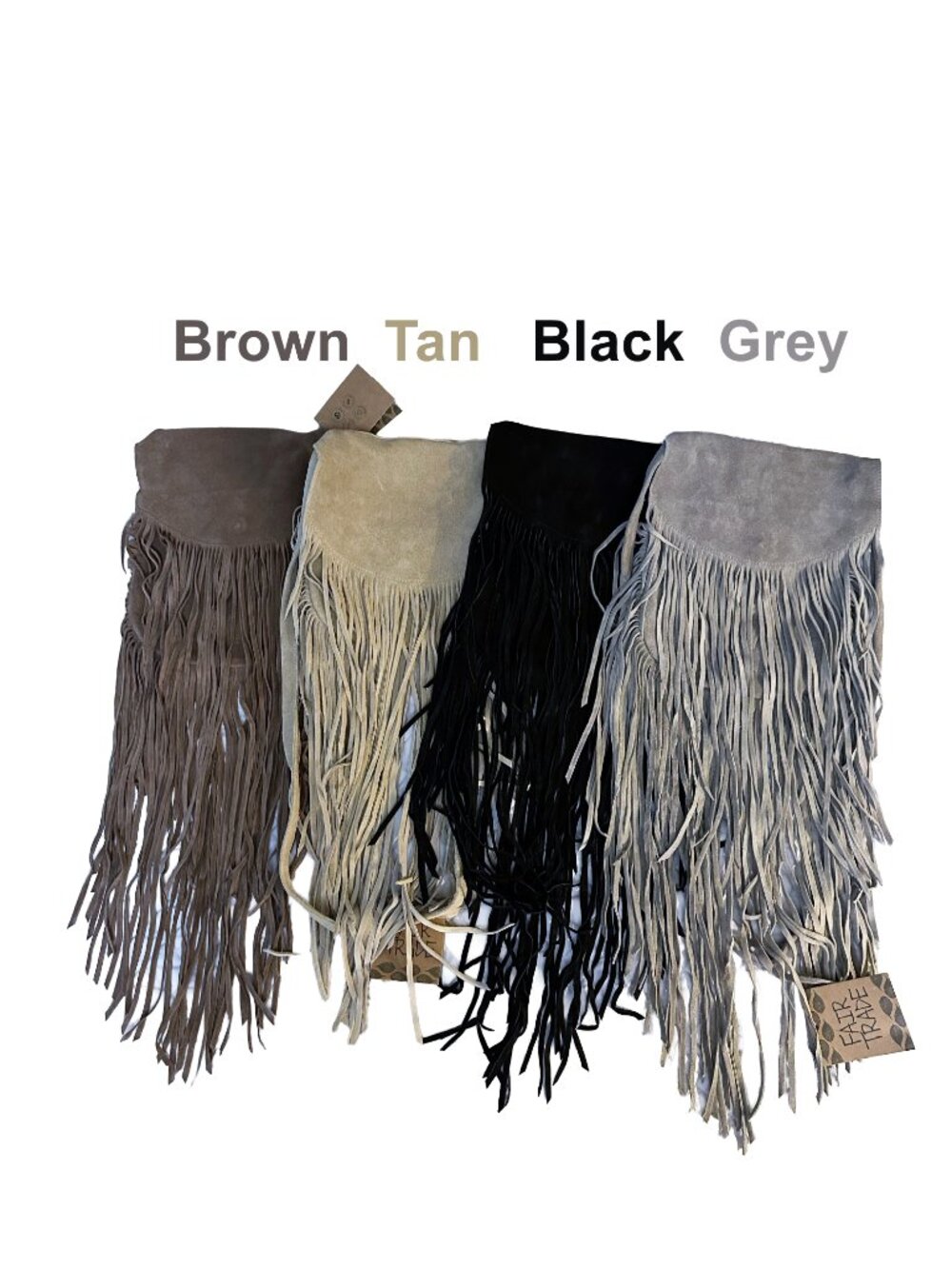 NWT NEW Tan Genuine Suede Leather Fringe Purse Bag Statement Piece Boho - Picture 11 of 11